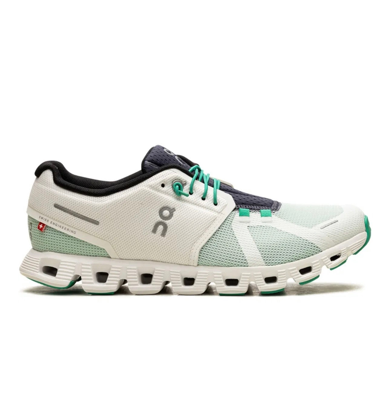 On cloud 5.0 white green - high-performance athletic footwear in White with advanced cushioning