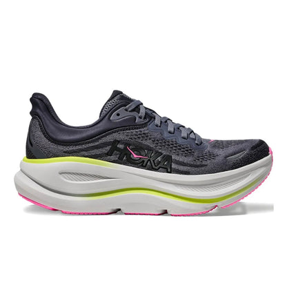 Hoka Bondi 9 Grey Black Pink Yellow - high-performance athletic footwear in Black with advanced cushioning