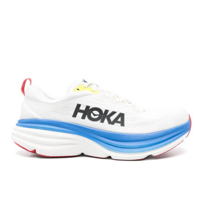 HOKA Bondi 8 White Blue Red - high-performance athletic footwear in White with advanced cushioning