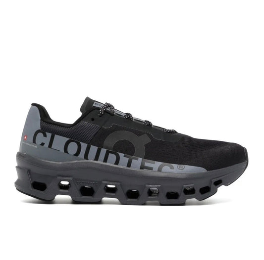 On Cloudmonster black grey - high-performance athletic footwear in Black with advanced cushioning