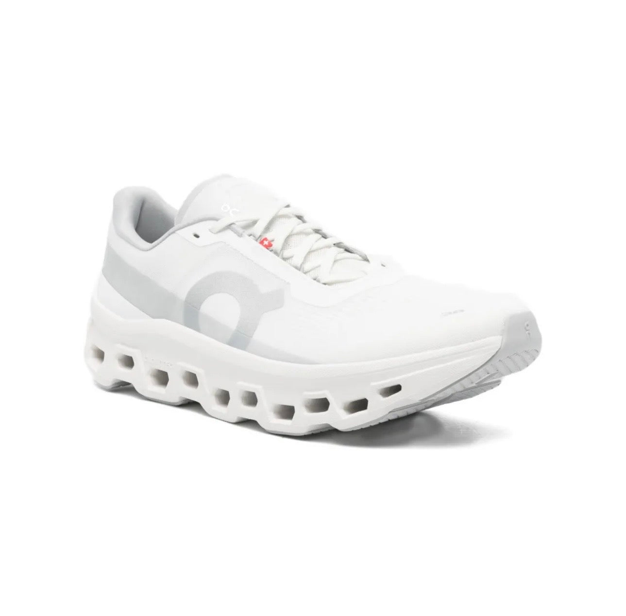 On Cloudmonster white grey - high-performance athletic footwear in White with advanced cushioning