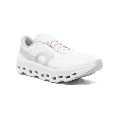 On Cloudmonster white grey - high-performance athletic footwear in White with advanced cushioning