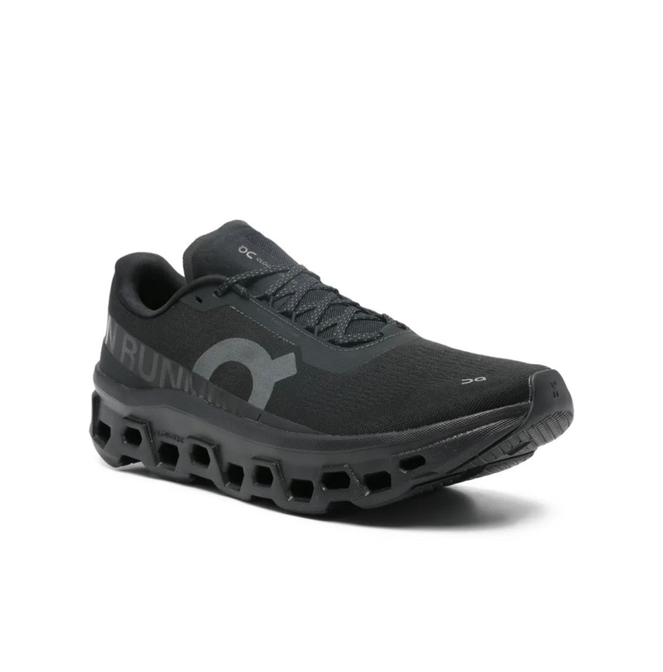 On Cloudmonster black - high-performance athletic footwear in Black with advanced cushioning