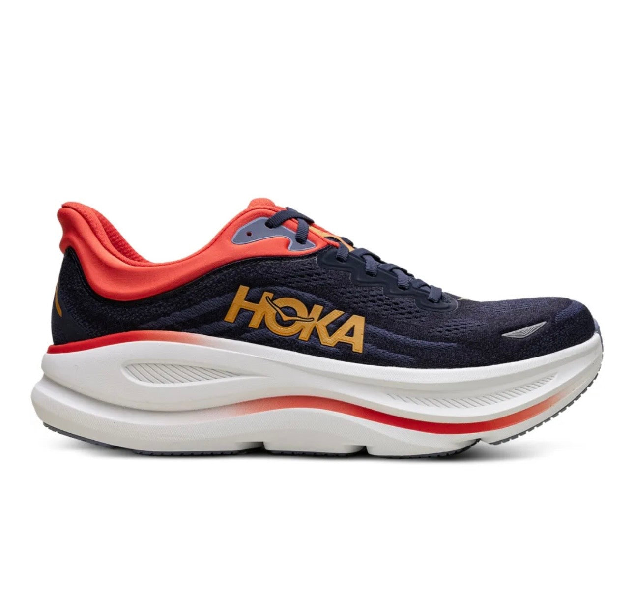 Hoka Bondi 9 Blue Red - high-performance athletic footwear in Red with advanced cushioning