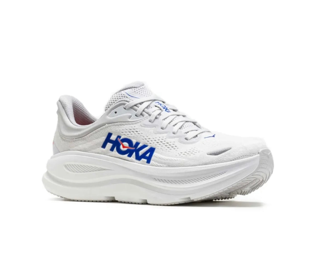 Hoka Bondi 9 White Blue - high-performance athletic footwear in White with advanced cushioning