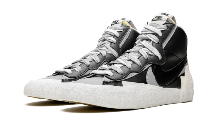Nike Blazer Mid Sacai Black Grey high-performance athletic footwear Grey