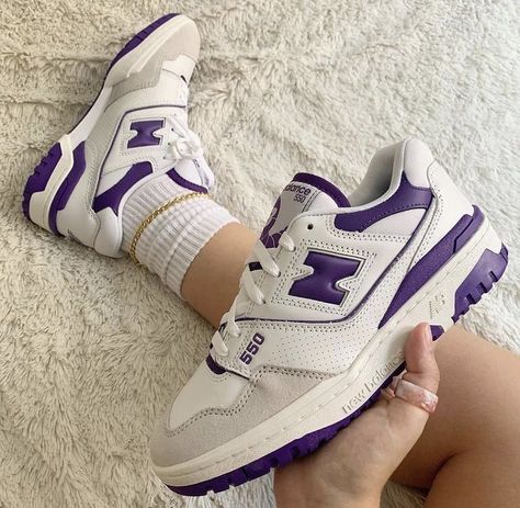 New Balance 550 White Purple - high-performance athletic footwear in White with advanced cushioning